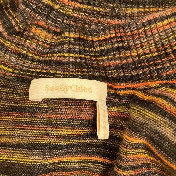 See by Chloe Multicolor Space Dye Ruffle Sleeve Sweater - Picture 6 of 8
